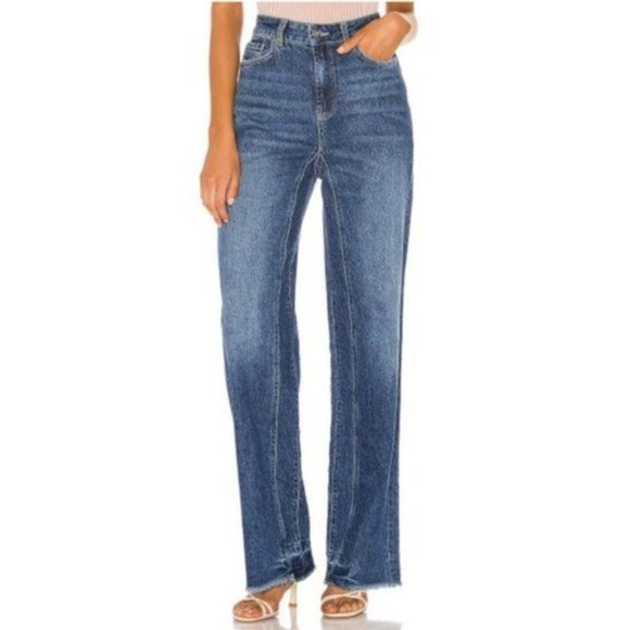 Free People Relaxed Straight Slouch Jeans Raw Hem - Picture 3 of 11